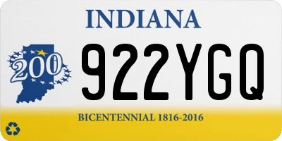 IN license plate 922YGQ