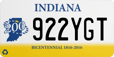 IN license plate 922YGT