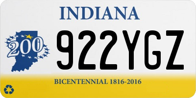 IN license plate 922YGZ