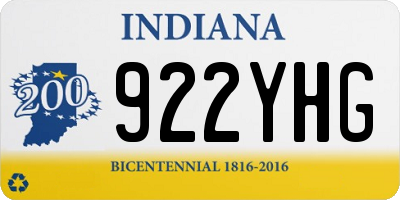 IN license plate 922YHG