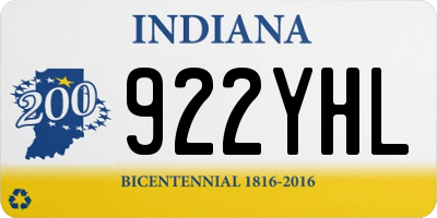 IN license plate 922YHL