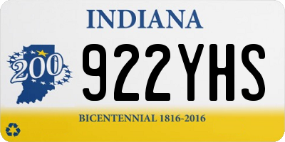 IN license plate 922YHS