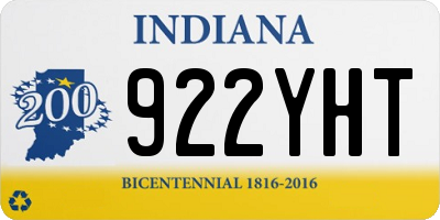 IN license plate 922YHT