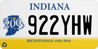 IN license plate 922YHW