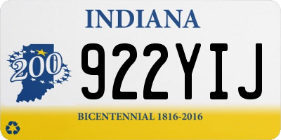 IN license plate 922YIJ