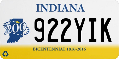 IN license plate 922YIK