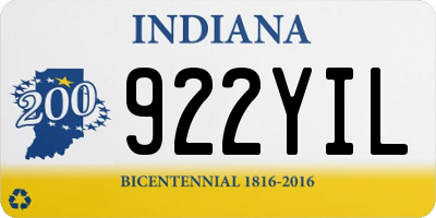 IN license plate 922YIL