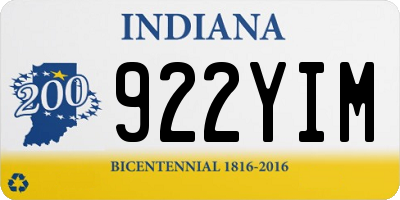 IN license plate 922YIM