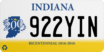 IN license plate 922YIN