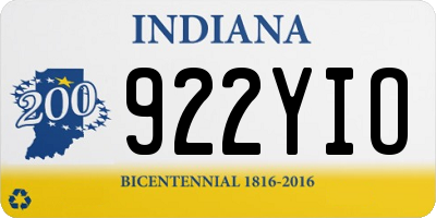 IN license plate 922YIO