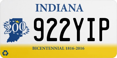 IN license plate 922YIP