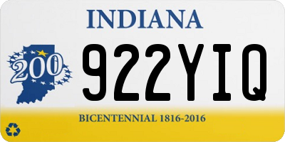IN license plate 922YIQ