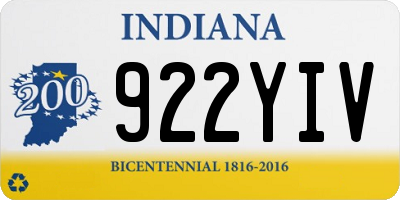 IN license plate 922YIV