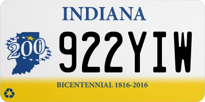 IN license plate 922YIW