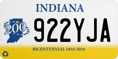 IN license plate 922YJA