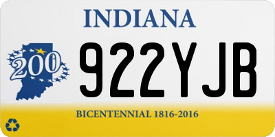 IN license plate 922YJB