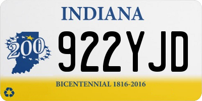 IN license plate 922YJD