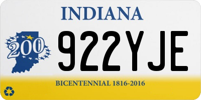 IN license plate 922YJE