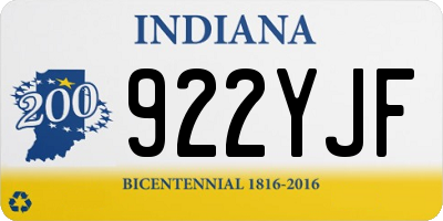 IN license plate 922YJF