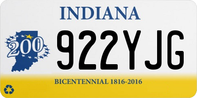 IN license plate 922YJG