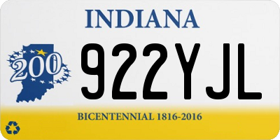 IN license plate 922YJL