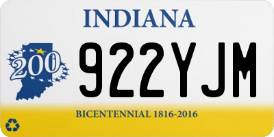 IN license plate 922YJM
