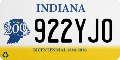 IN license plate 922YJO