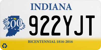 IN license plate 922YJT
