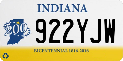 IN license plate 922YJW