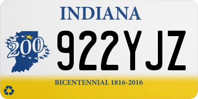 IN license plate 922YJZ