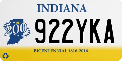 IN license plate 922YKA