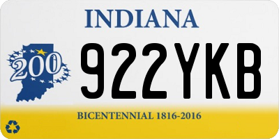 IN license plate 922YKB