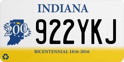 IN license plate 922YKJ
