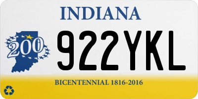 IN license plate 922YKL
