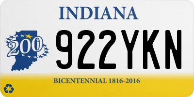 IN license plate 922YKN