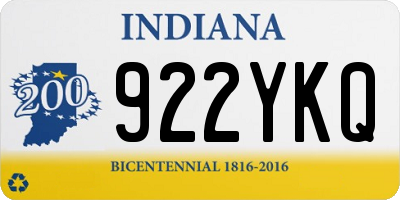 IN license plate 922YKQ