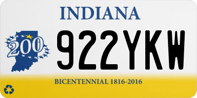 IN license plate 922YKW