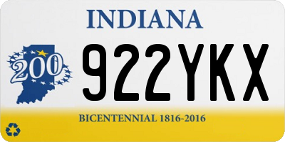IN license plate 922YKX