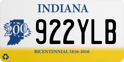 IN license plate 922YLB