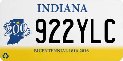 IN license plate 922YLC