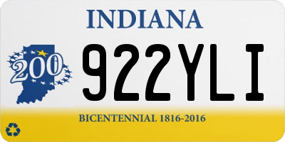 IN license plate 922YLI