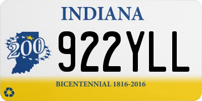 IN license plate 922YLL