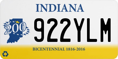 IN license plate 922YLM