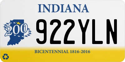 IN license plate 922YLN