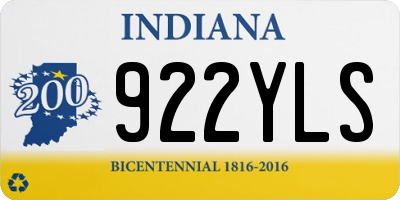 IN license plate 922YLS