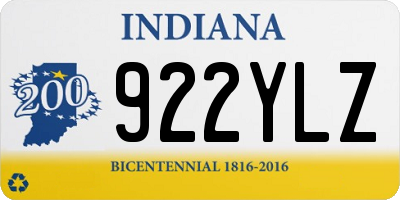 IN license plate 922YLZ