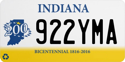 IN license plate 922YMA
