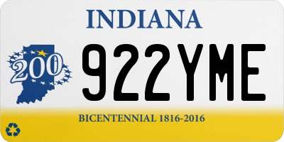 IN license plate 922YME