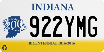 IN license plate 922YMG