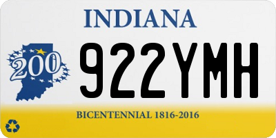 IN license plate 922YMH